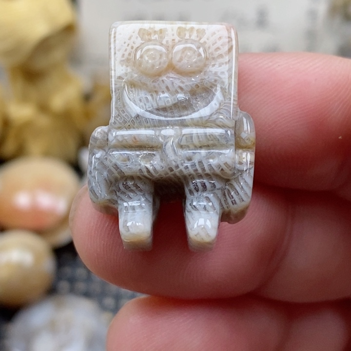 颈饰未镶嵌硅化珊瑚（珊瑚玉）小