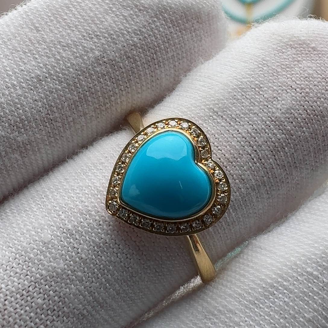 绿松石珠宝奇石18K金镶嵌