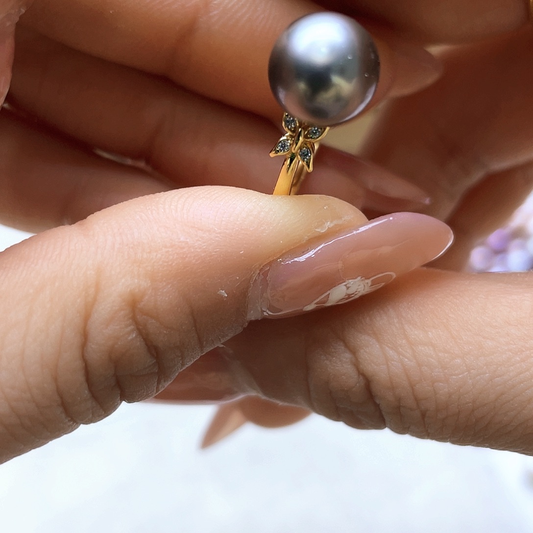 海水珍珠戒指银S925镶嵌