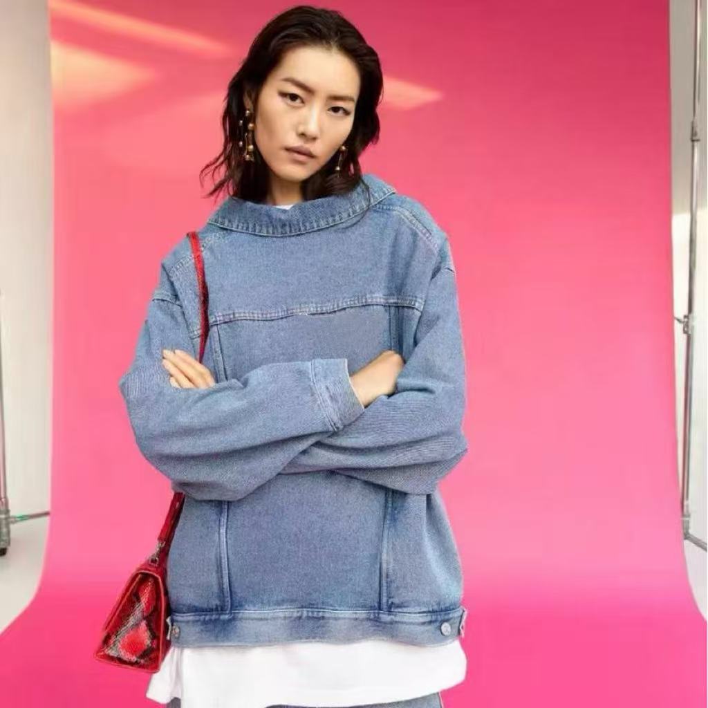 未使用 Balenciaga/巴黎世家 蔚蓝/牛仔外套/36码/LZ810Y952