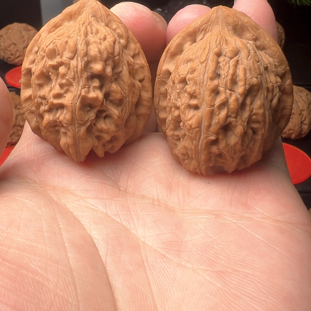 桃核把件鸡心。             