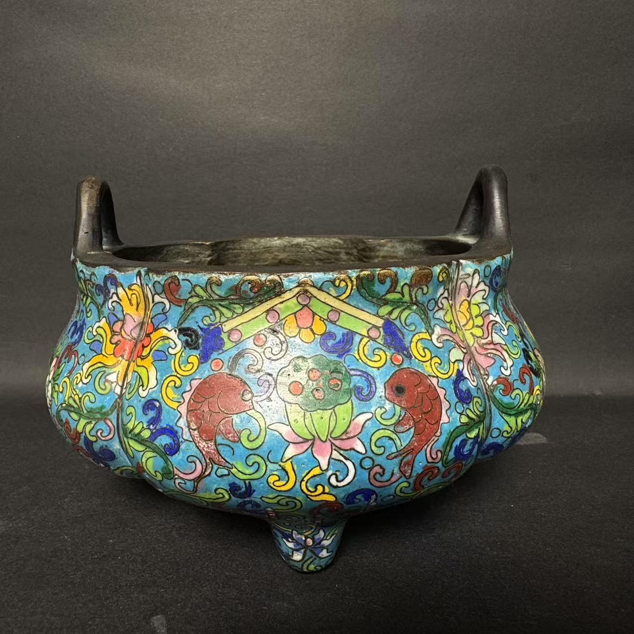 0115晚007景泰蓝连年有余香炉