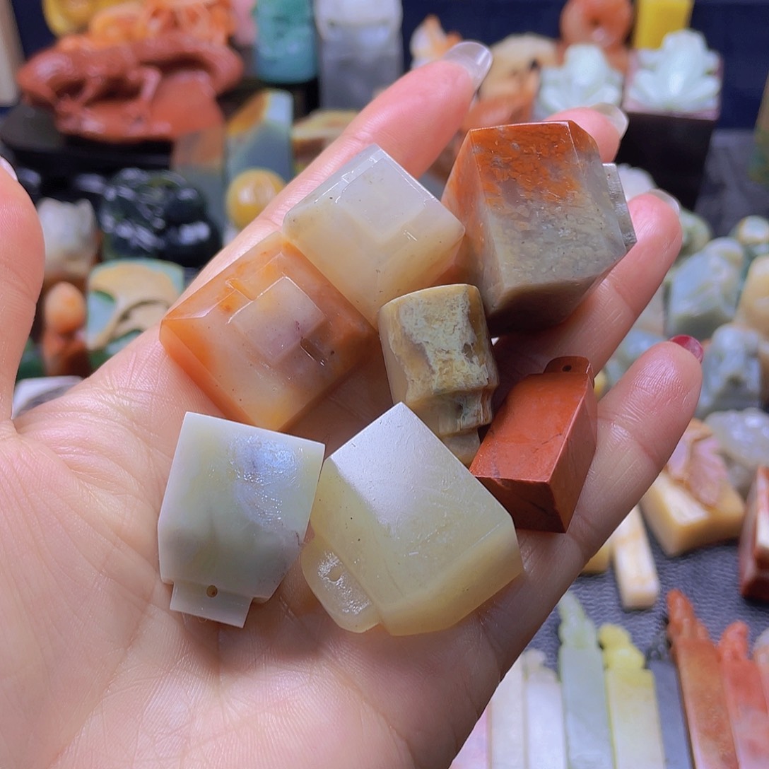 昌化石印石如意一组