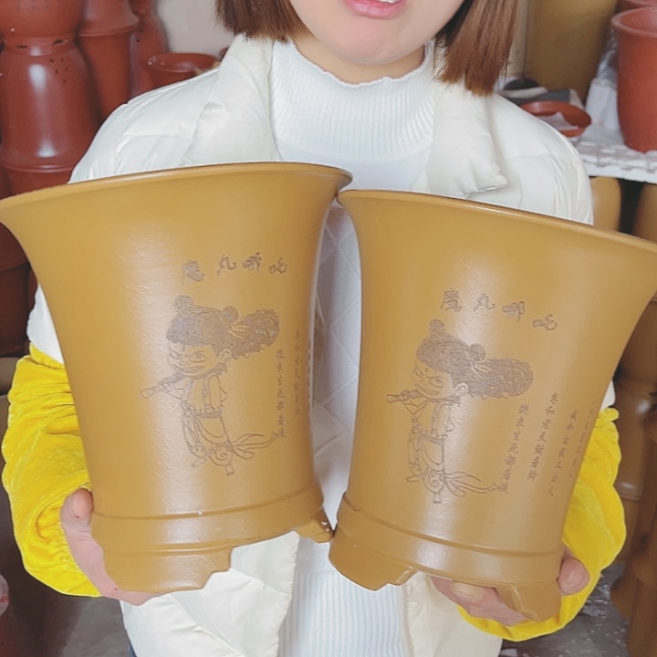 紫砂宜兴紫砂花盆