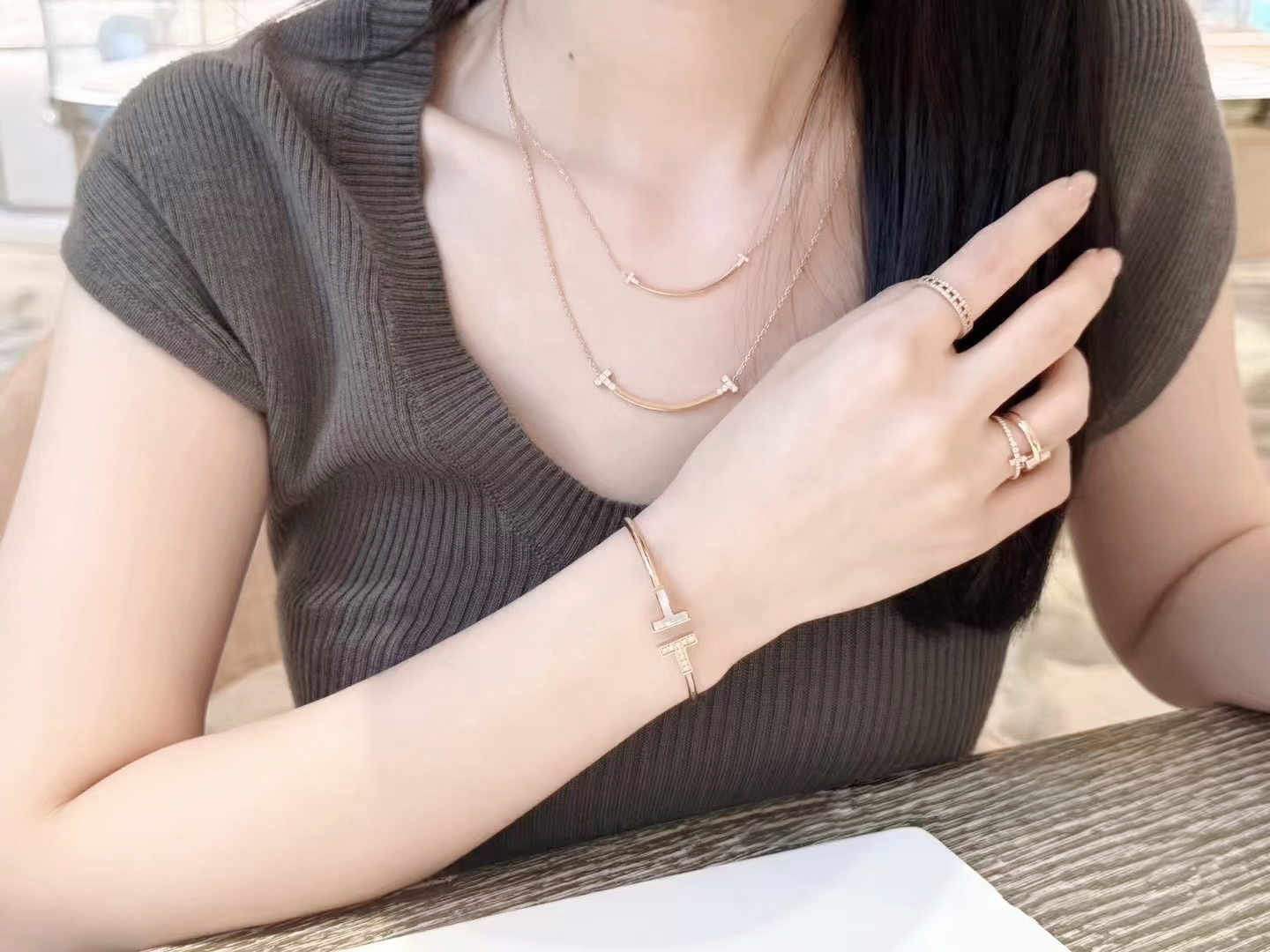 合金手镯 T系列女士时尚精致 K金手镯Tiffany.1