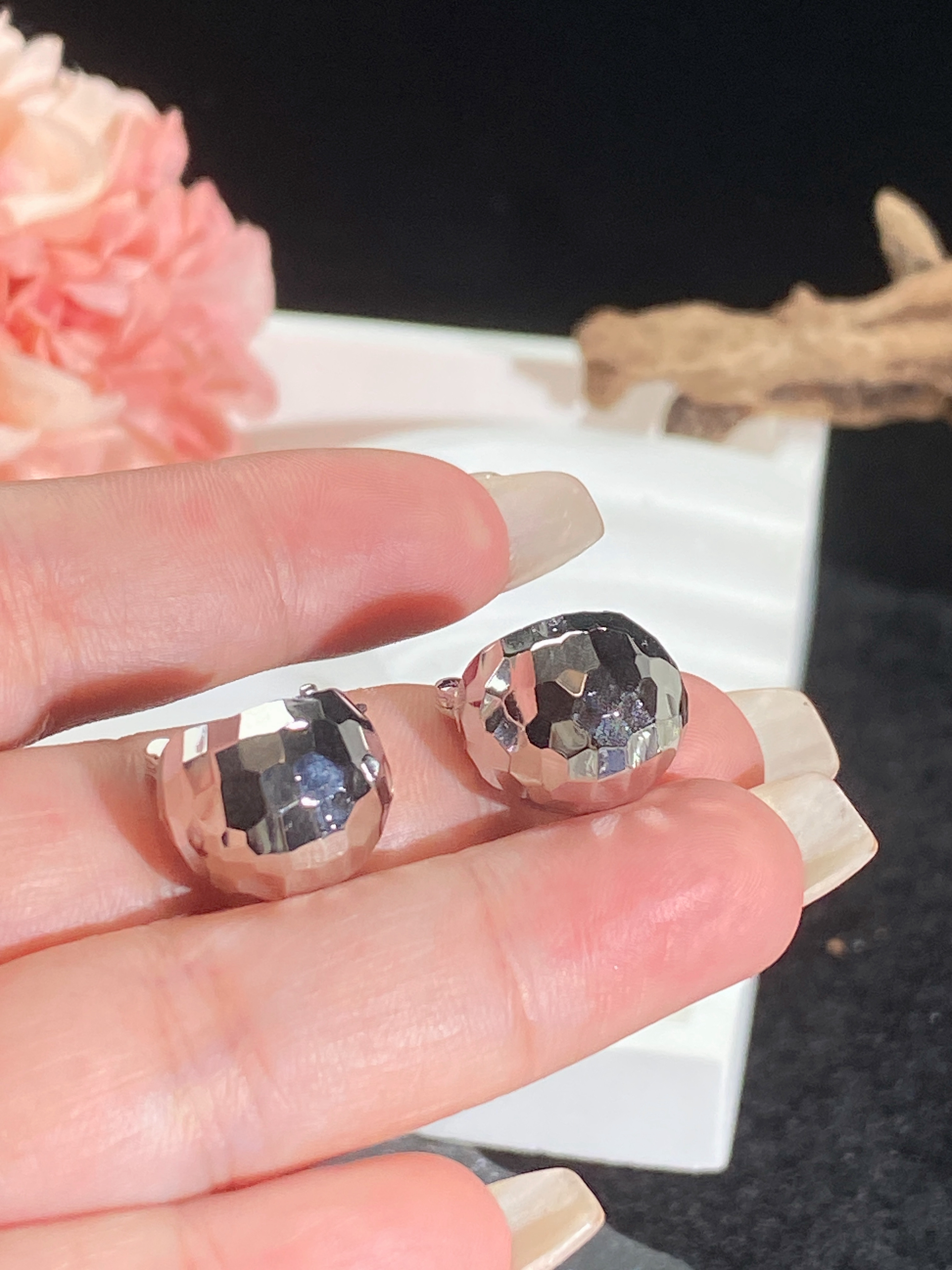 925银银制品 925银小号松果耳扣