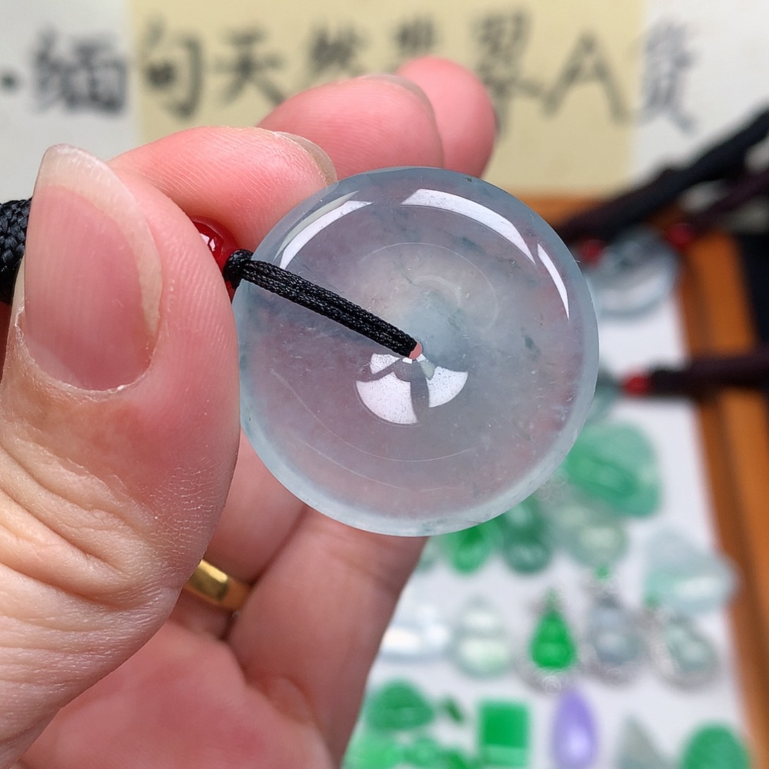 翡翠裸石缅甸天然A货翡翠冰种平安扣