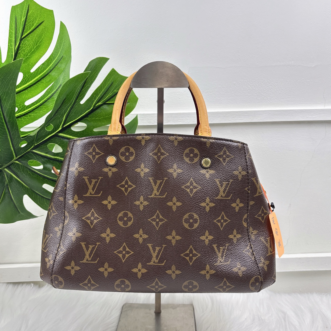 95新 LouisVuitton/路易威登 蒙田 BB老花手提包斜挎包 编码16年