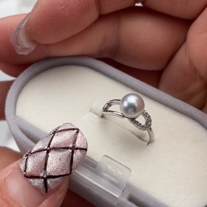 海水珍珠戒指银S925镶嵌