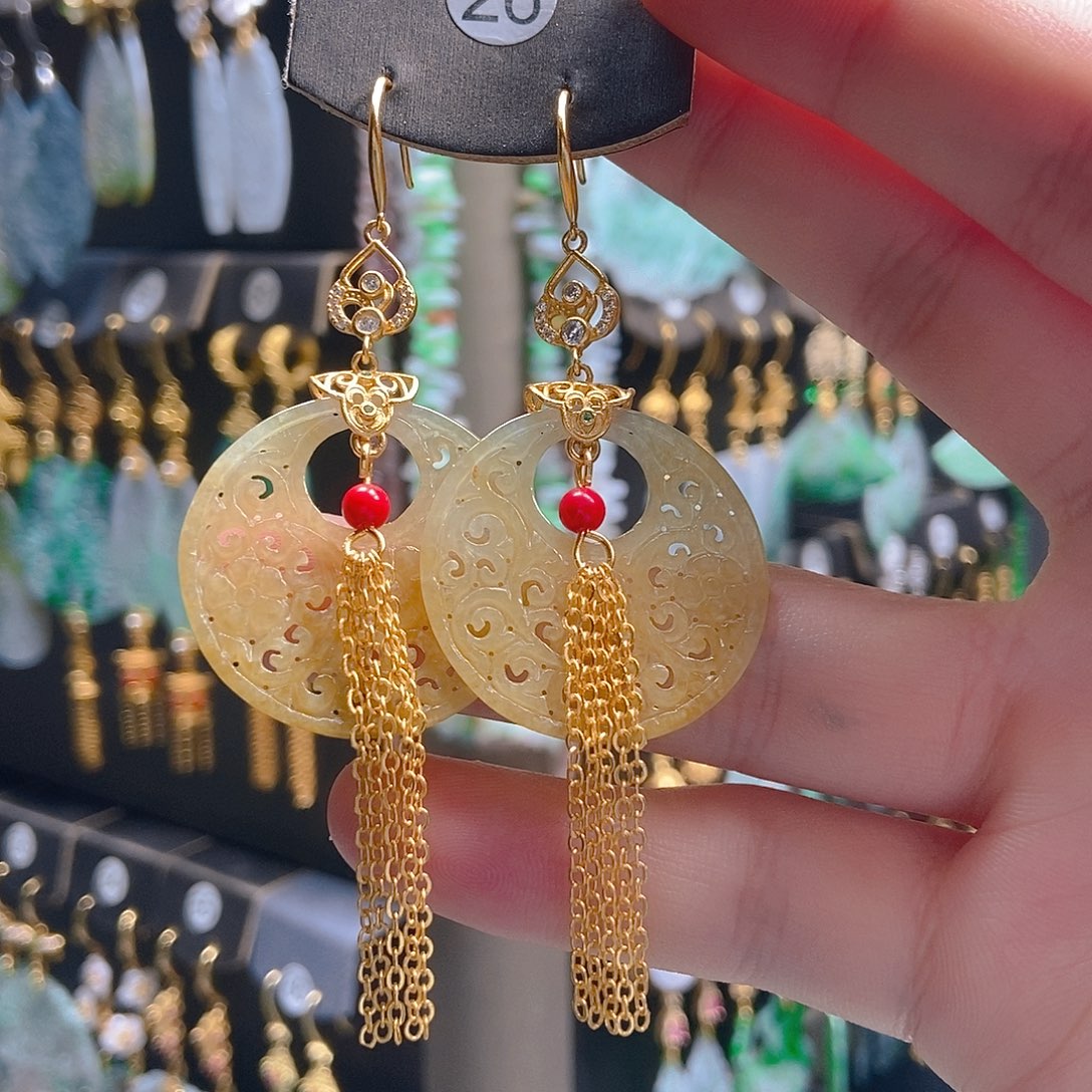 翡翠未镶嵌耳饰翡翠