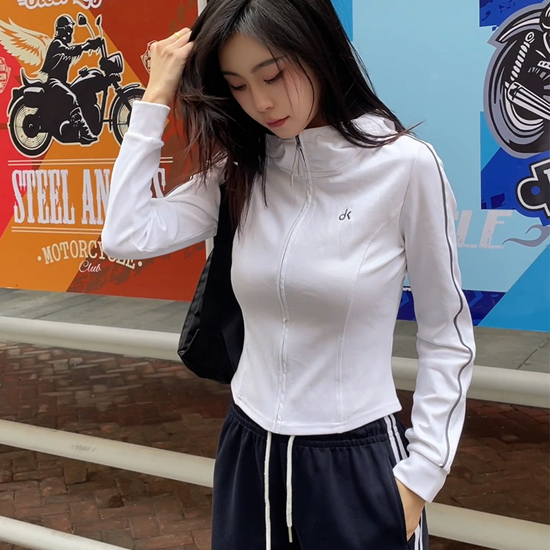 2025拉链连帽外套防风休闲运动健身时尚修身户外上衣7311