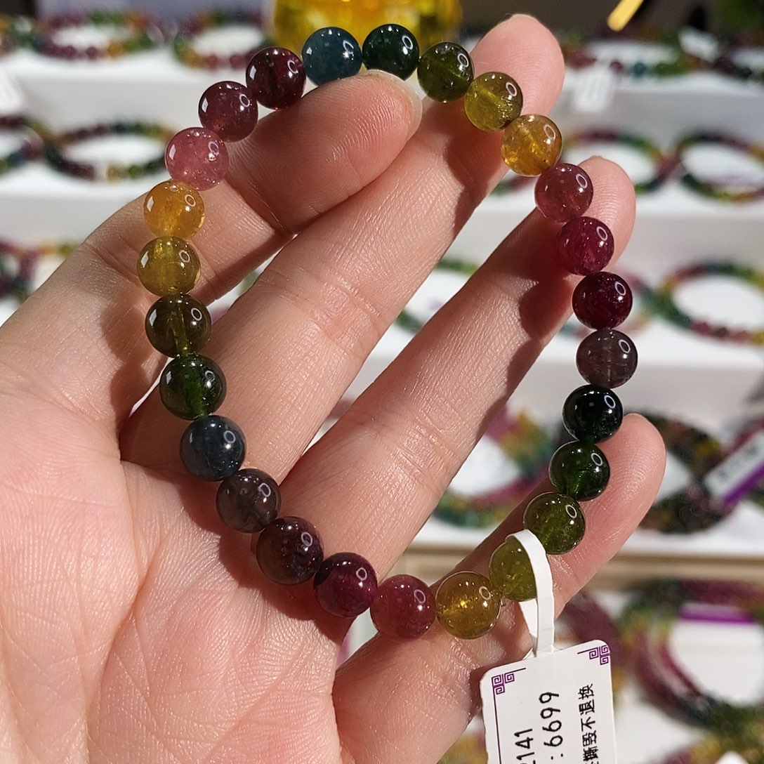 未镶嵌手链碧玺G2141素圈颜色微差