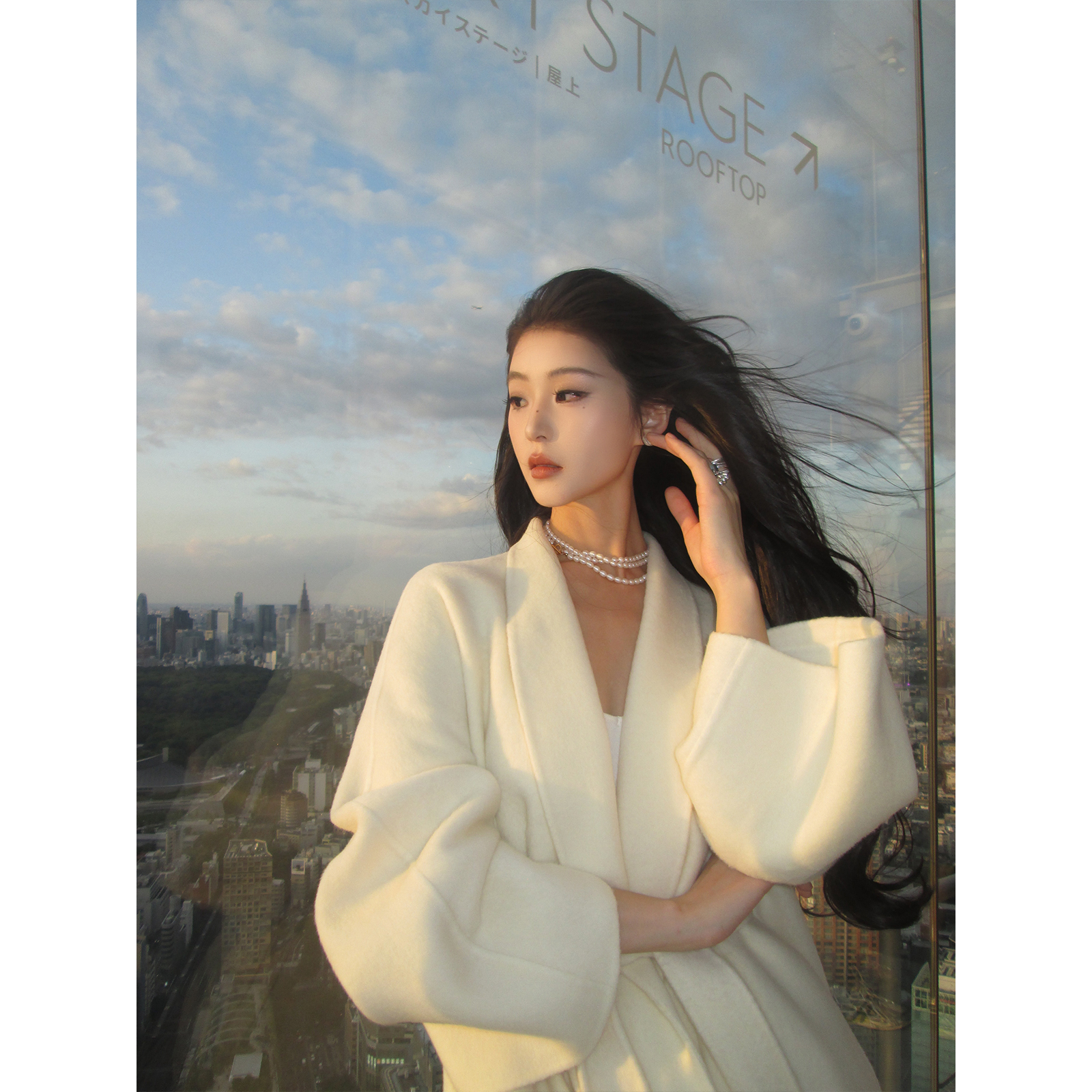 ICELOLLY浴袍式羊毛双面呢长款毛呢外套女秋冬超好看白色呢子大衣