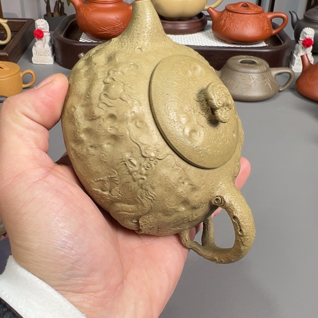 千***风茶壶紫砂蟹壳青供春