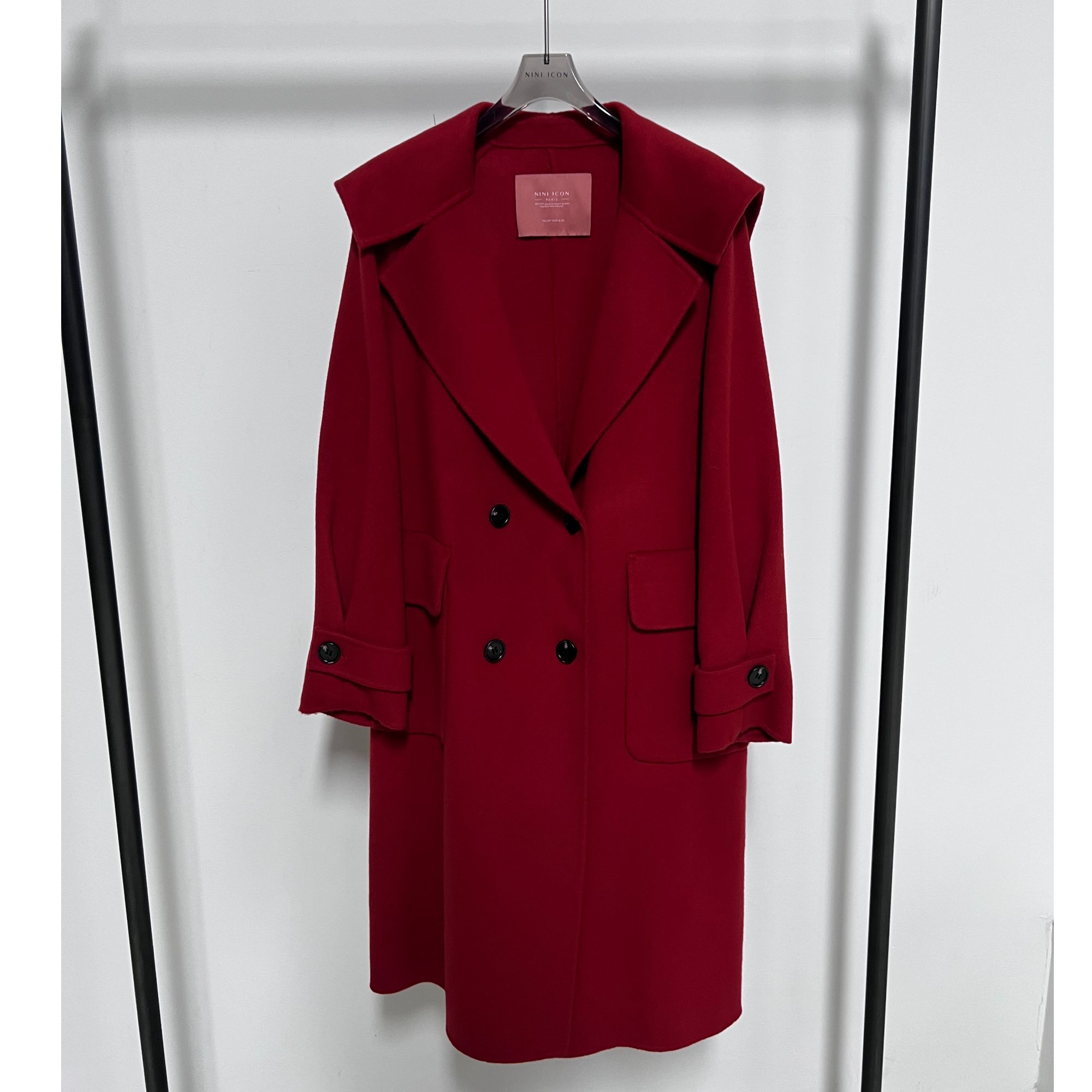 【NINI ICON商场同款清仓】秋冬长款双面呢大衣毛呢外套11077S-09B