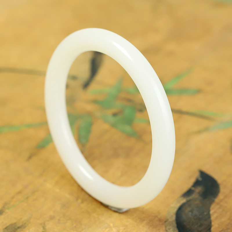 【精美礼盒款】羊脂美人条白古风款圆镯首饰送礼物