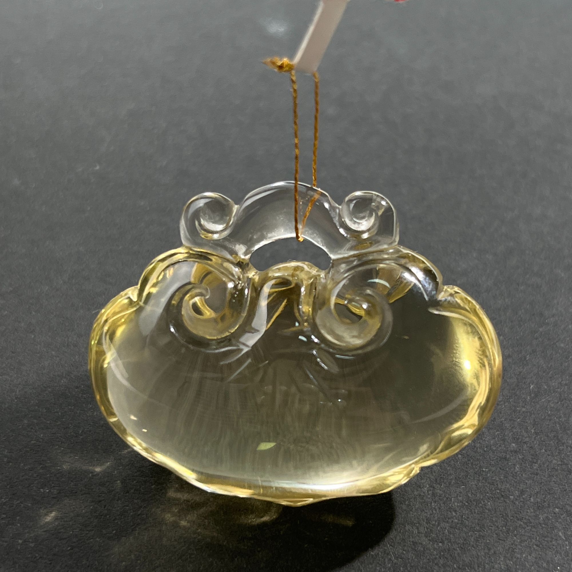 晶匠黄水晶如意锁吊坠 多样性发一 编号JP50665