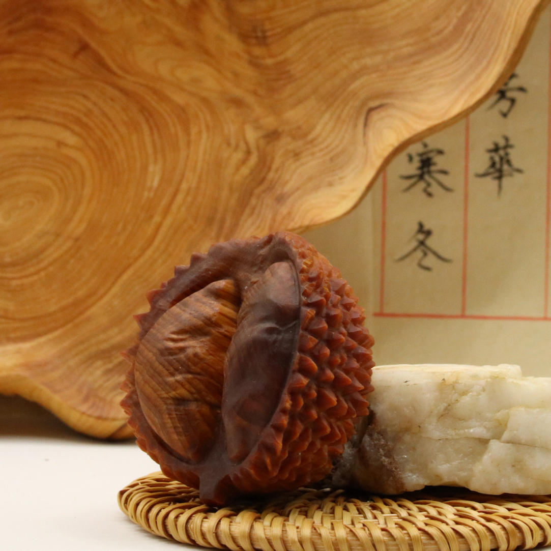 天然崖柏高油陈化老料榴莲手把件小摆件小挂件