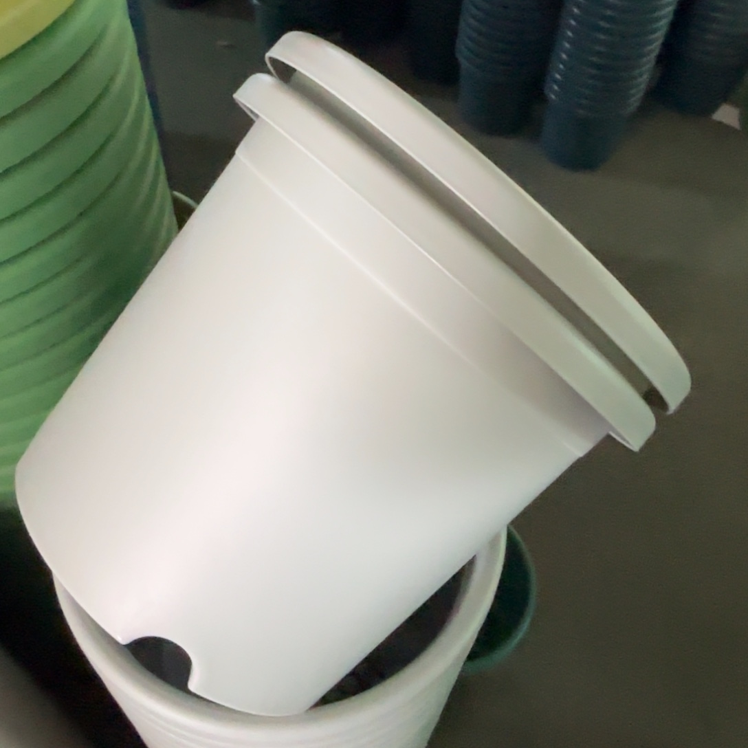 树脂四季盆5#无拖灰白微瑕6