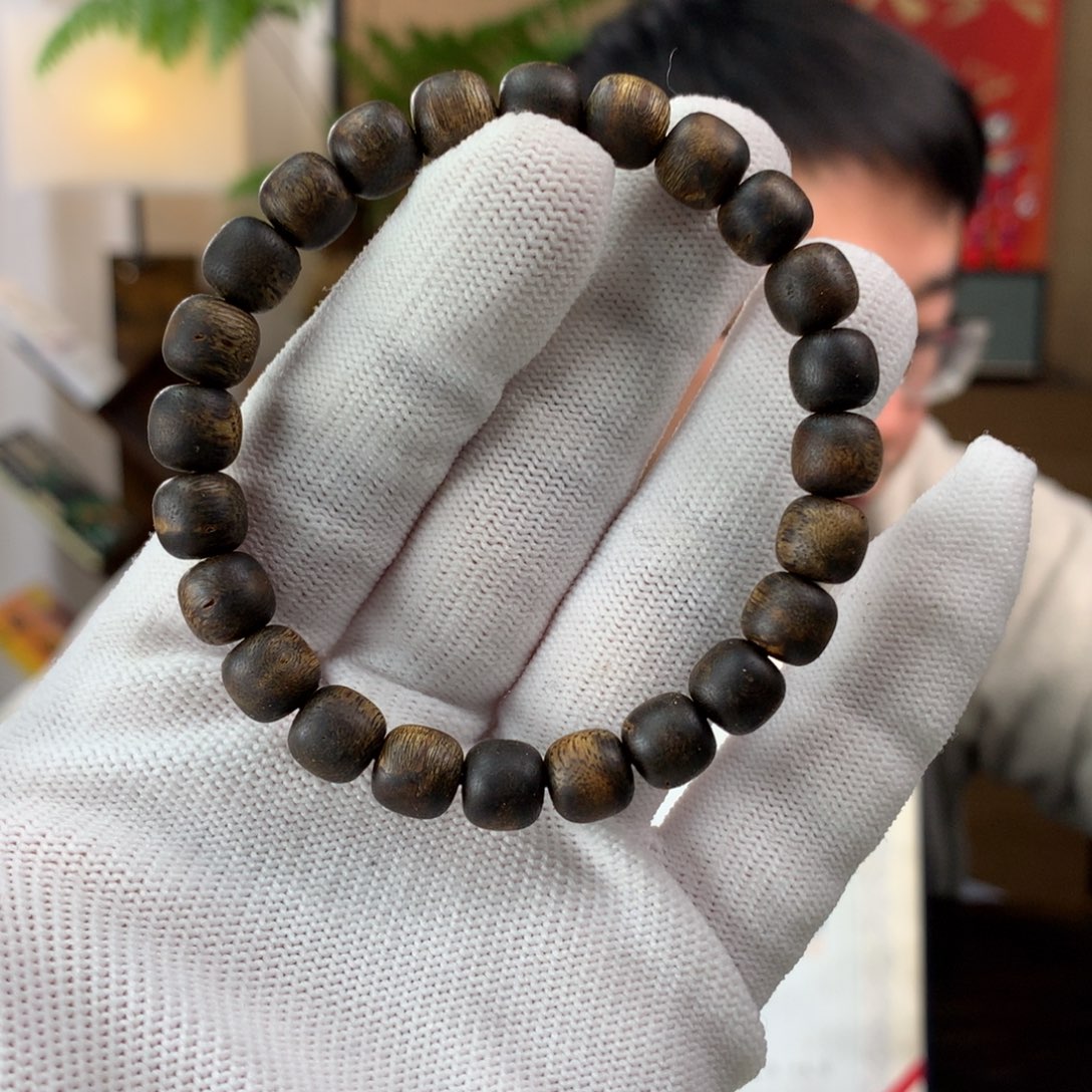 沉香手串8.5mm沉水级精工老型微瑕