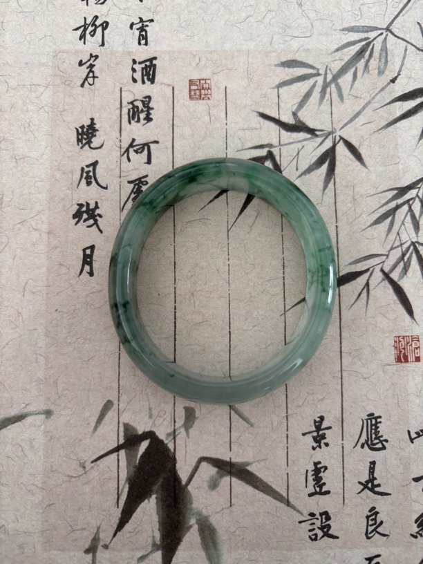 X979-五零加冰透绿水贵妃缅甸翡翠手镯时尚
