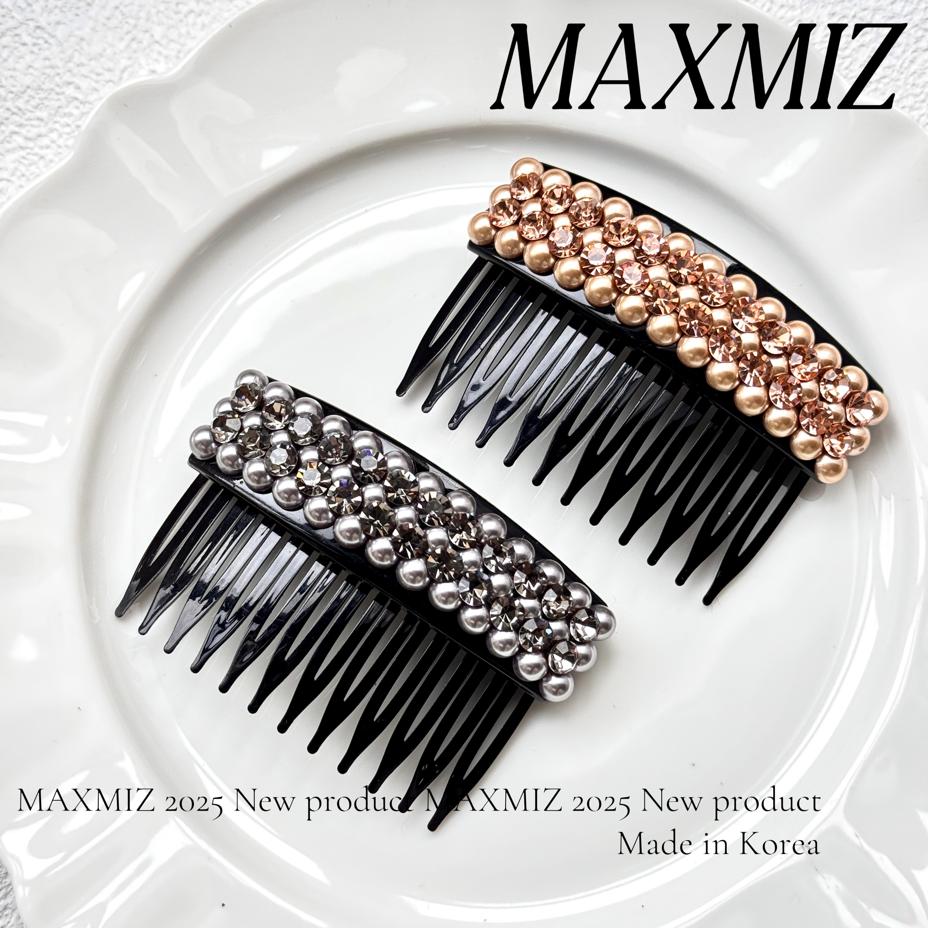 东大门 韩国新款精致珠珠闪钻发梳高级百搭精美齿梳 2198