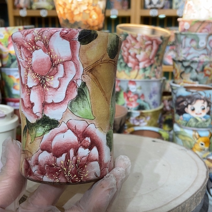 红陶景德镇艺术手绘作品