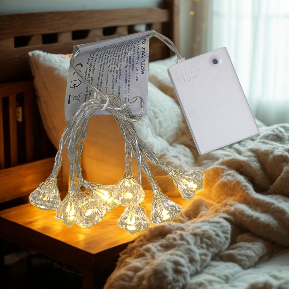 铃铛灯串电池圣诞房间装饰串灯彩灯装饰灯氛围灯线灯小灯装饰品