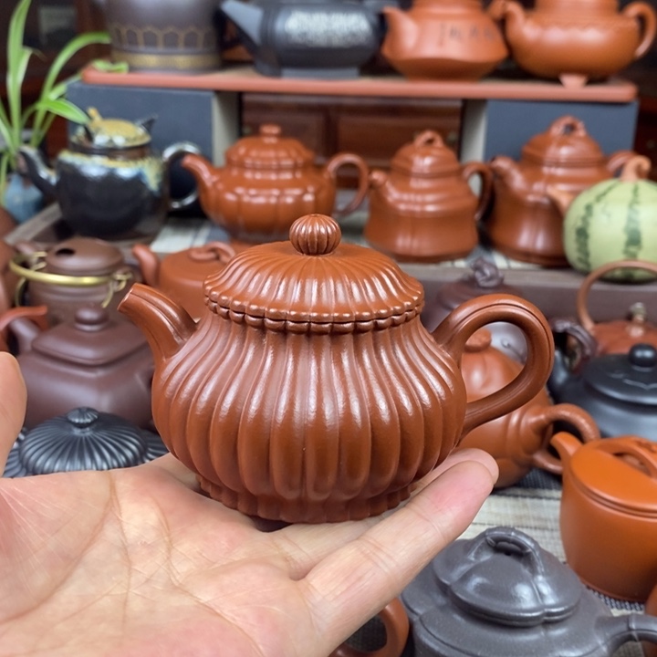 茶壶紫砂筋纹潘壶180cc原矿赵庄朱泥特价