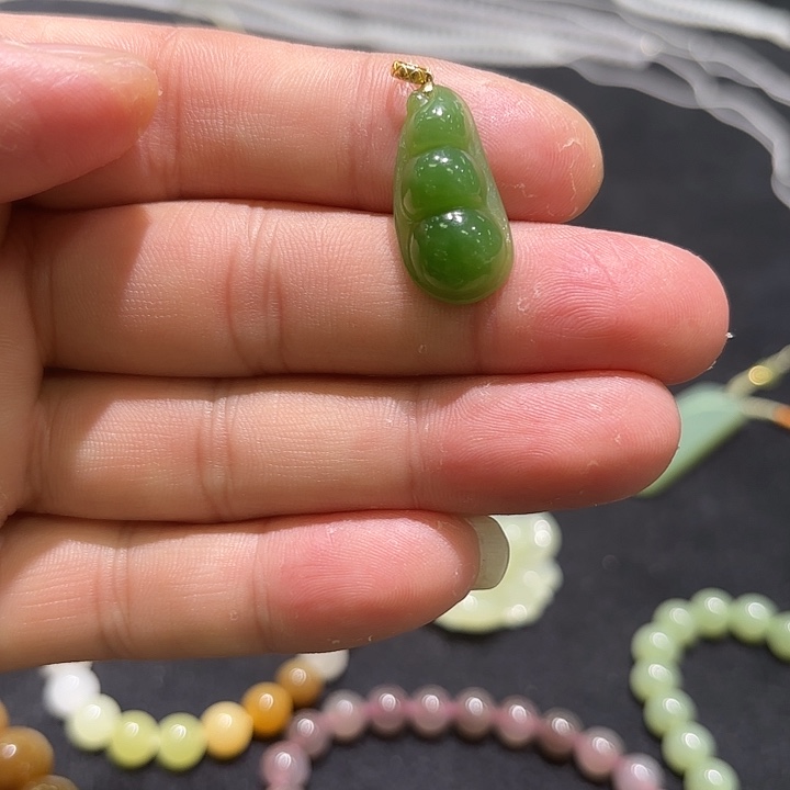 和田玉18K金镶嵌颈饰拍一发一多样性发货