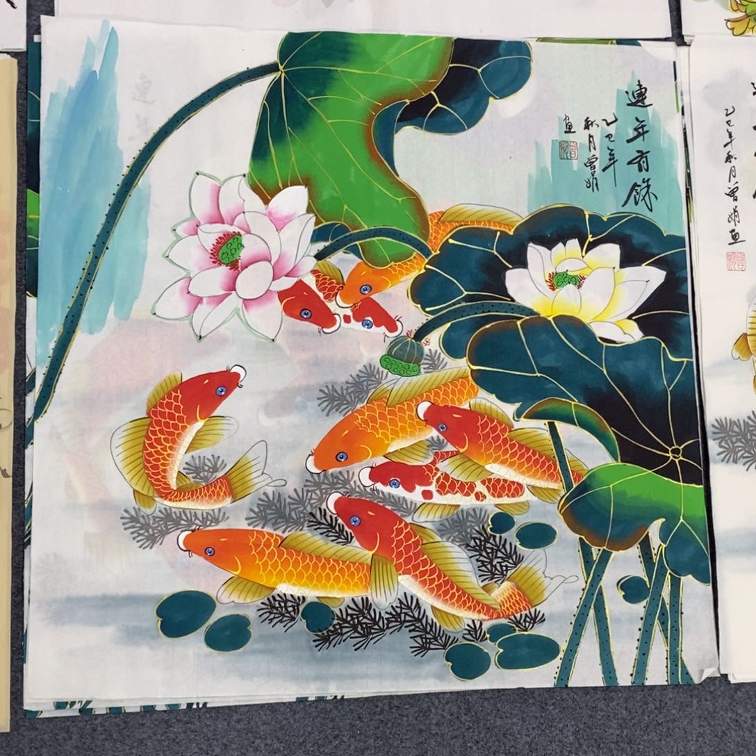 国画尺寸70✖️70精品斗方手绘画