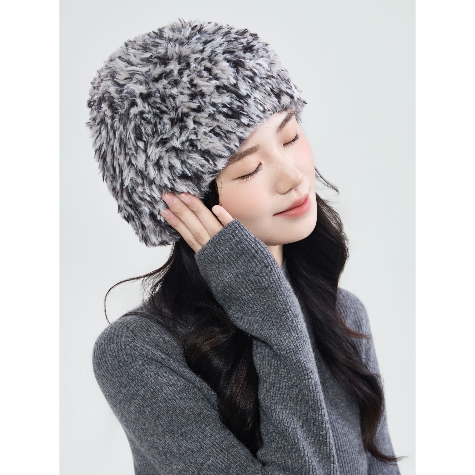 【暖糯毛织帽】茵曼冬季费尔岛撞色毛织毛线帽时尚保暖套头帽子