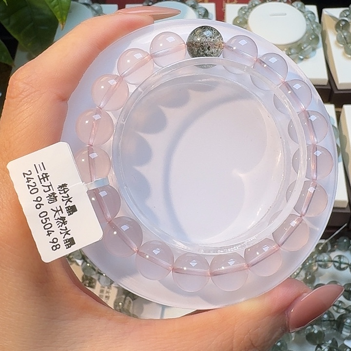 未镶嵌手链水晶粉水晶