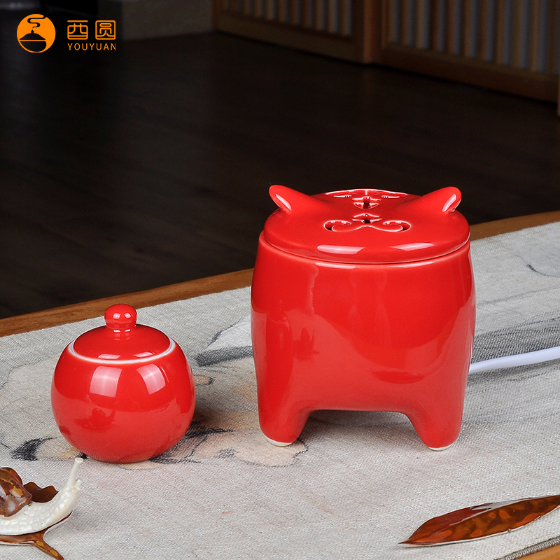 羊眉吐香电子熏香炉贝壳六灯定时调温沉檀香粉丸原创设计酉圆工坊