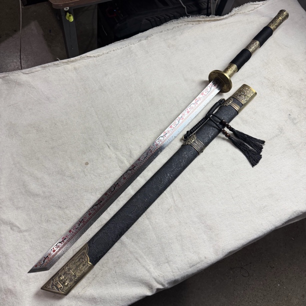 3329 通用宝剑高锰钢一体锻打唐横刀未开刃