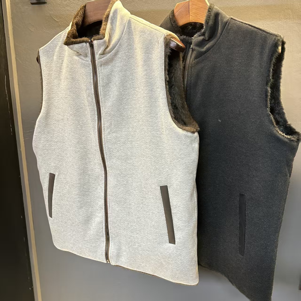 【蓝蓝专属-34号链接】2025新款美丽奴羊毛雪兰貂双面穿马甲-78032