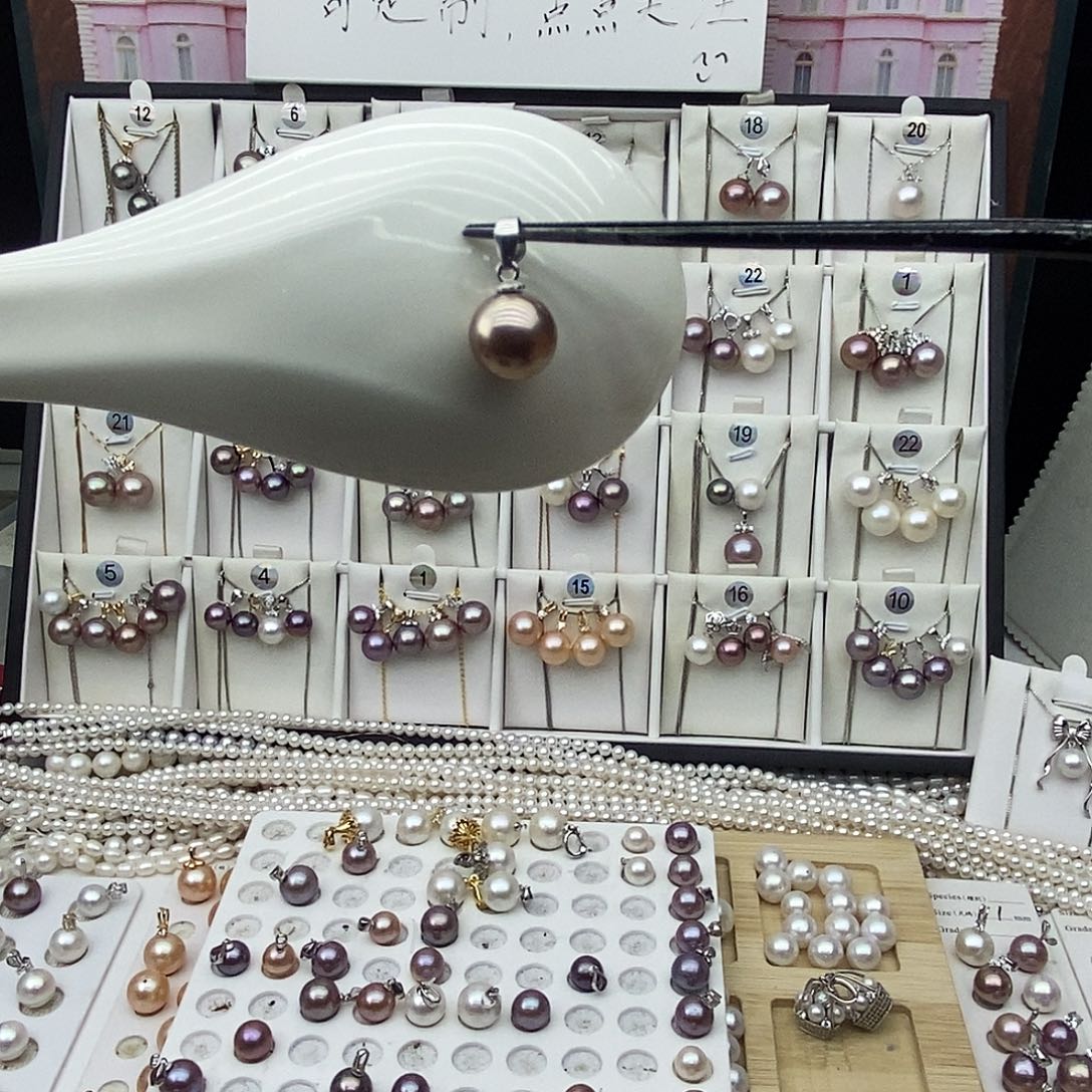 银S925镶嵌吊坠(不含链)淡水珍珠