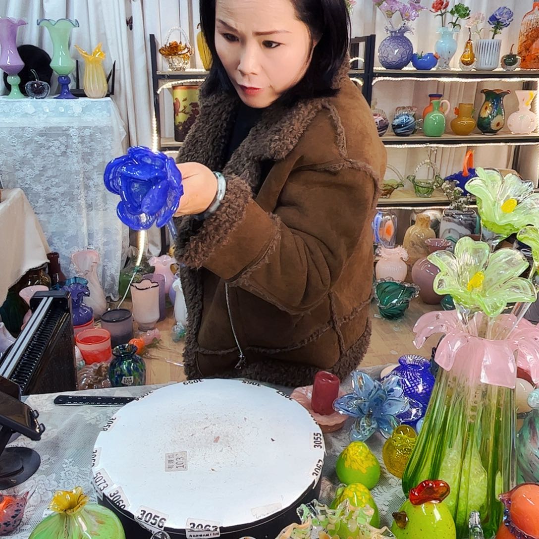 牡丹家悦美居琉璃摆件