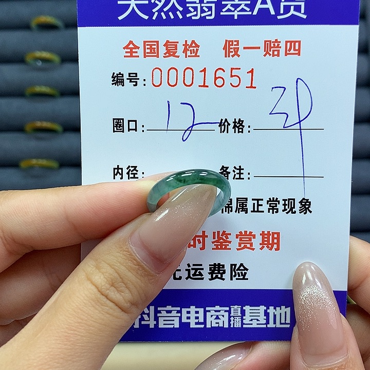 翡翠戒指未镶嵌       1651
