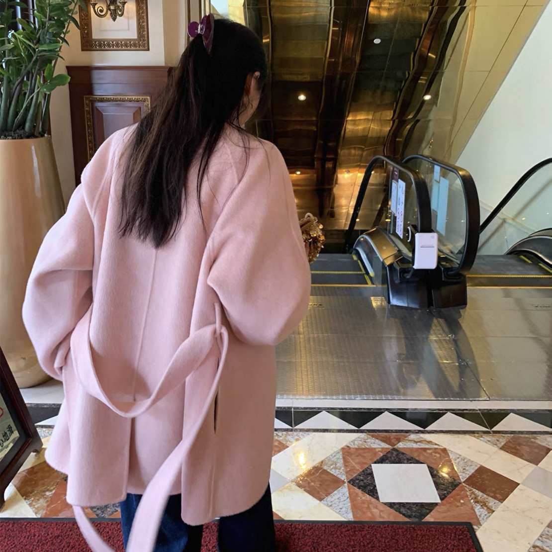 001-005韩版气质百搭慵懒风温柔显瘦冬季羊毛大衣羊绒