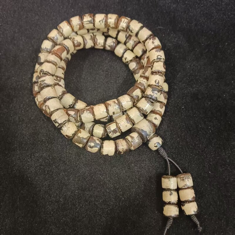 541文莱冰透料龙鳞木质1.0桶珠多圈手串