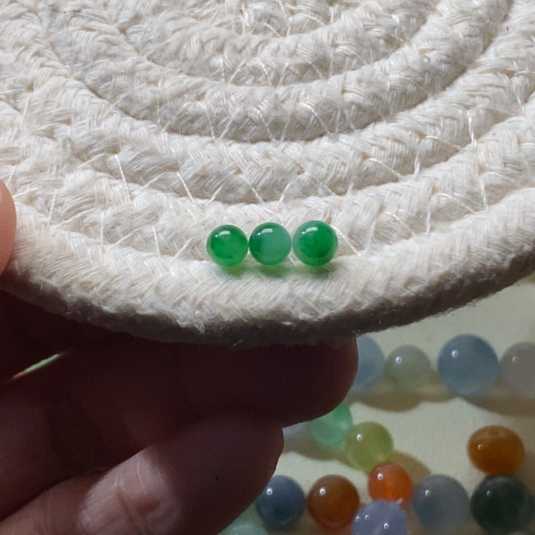 散珠翡翠4+天然翡翠A货散珠