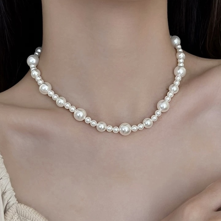 6046轻奢拼接珠珠项链