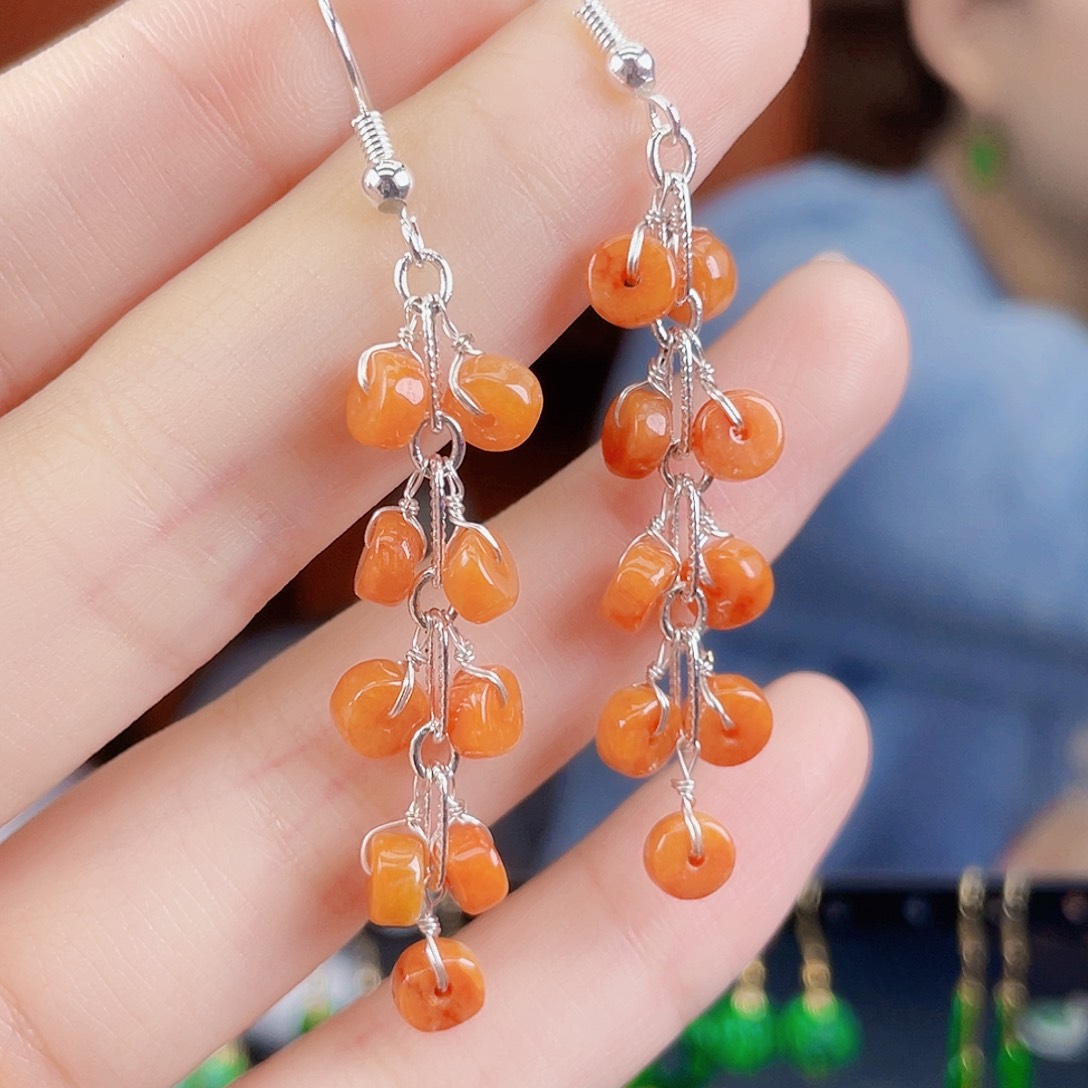 翡翠未镶嵌耳饰饰品