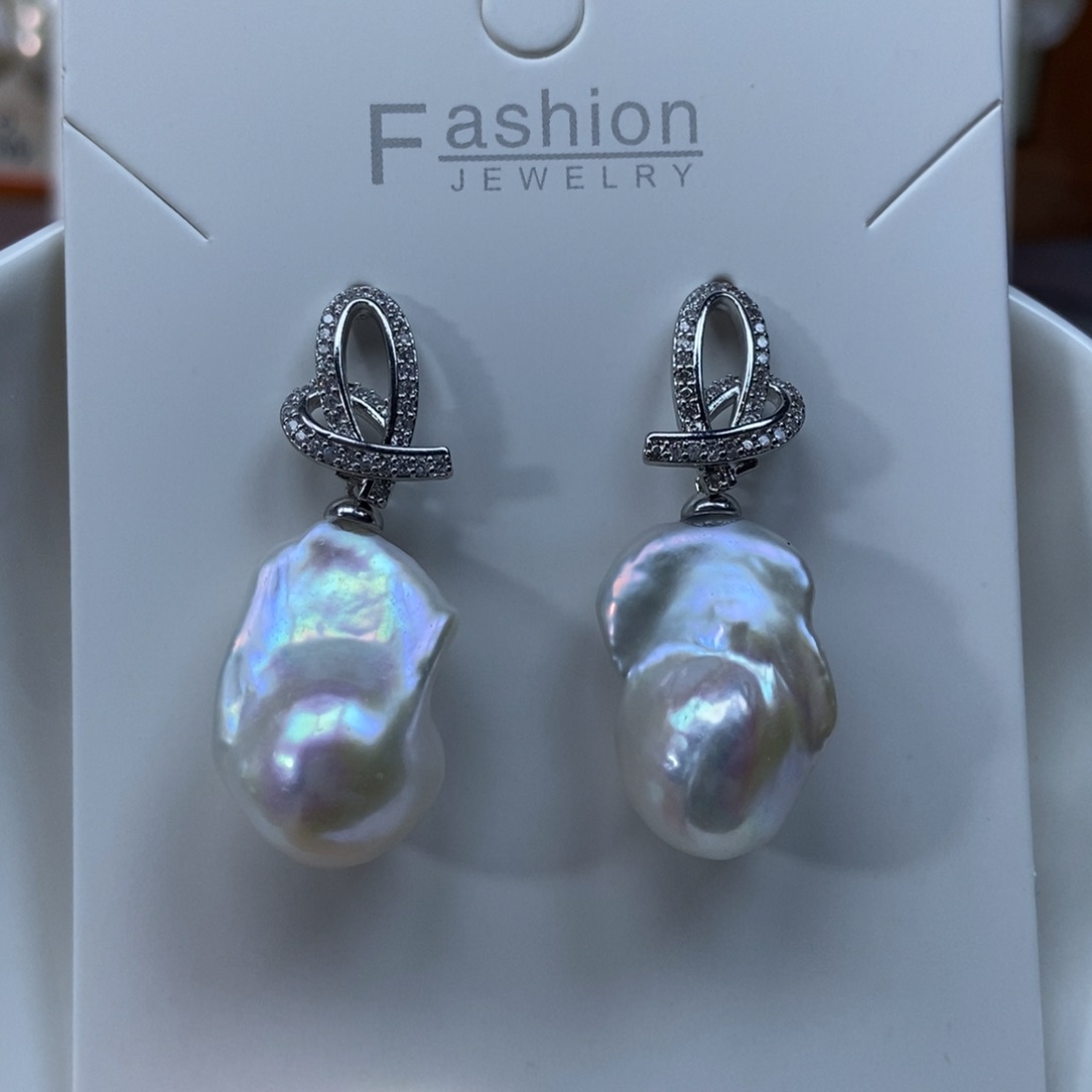 淡水珍珠耳环合金特价594