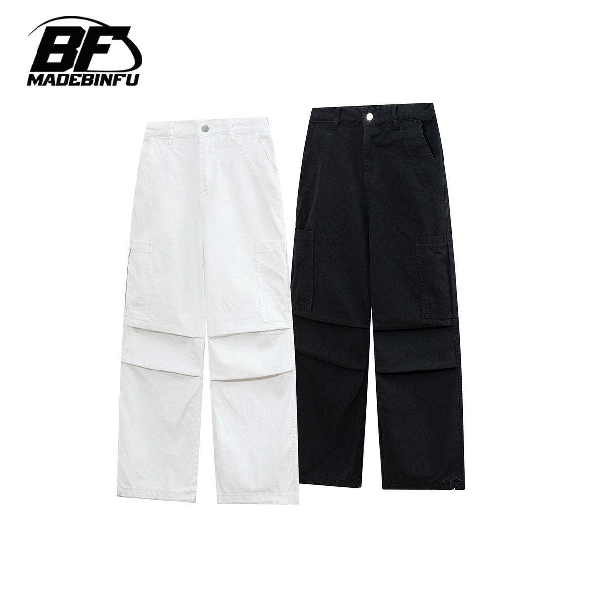 BINFU新款cleanfit降落伞兵工装裤子男女款潮牌宽松阔腿直筒长裤