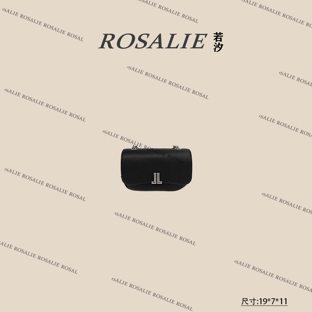 【若汐Rosalie】QYX-9366-黑色小香风条纹设计师韩版斜跨轻奢女包