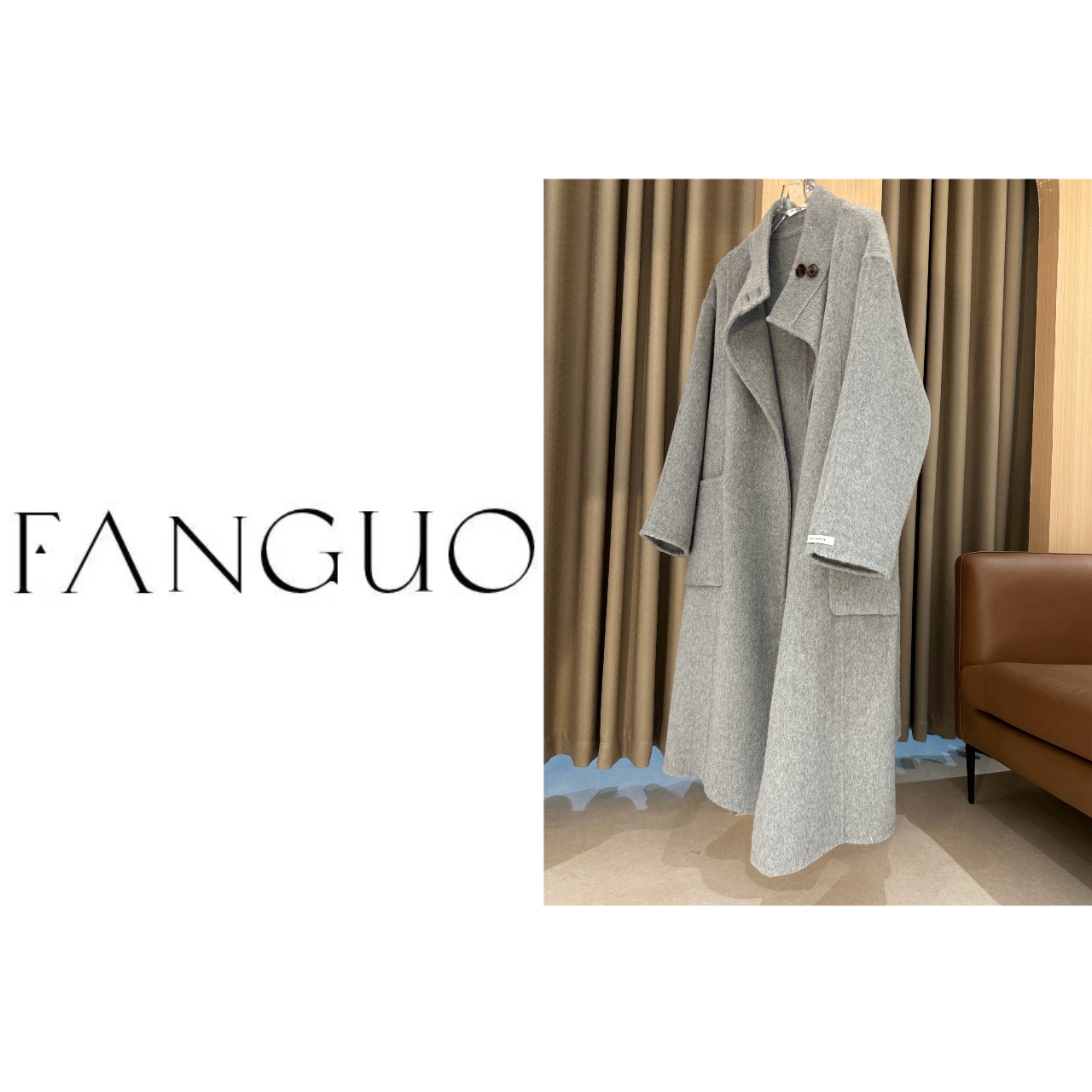 【蛋家】贸易公司出口订单！澳洲羊毛不规则衣领高级双面呢大衣22662