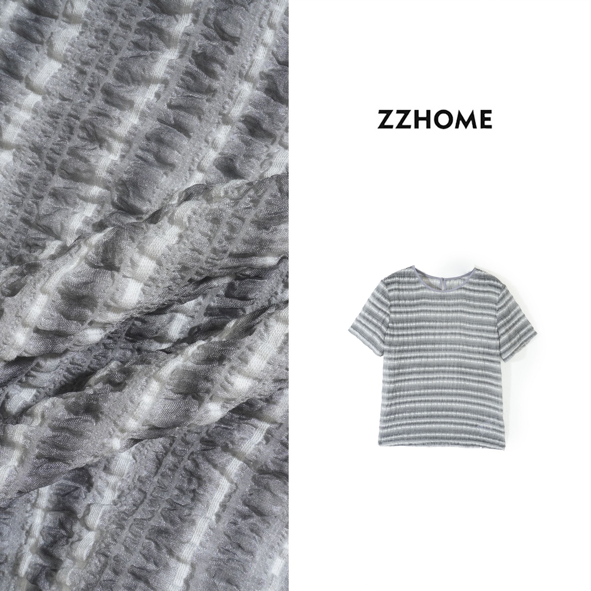 ZOZO HOME | 绝色系列重工真丝炒色条纹T恤q173824p