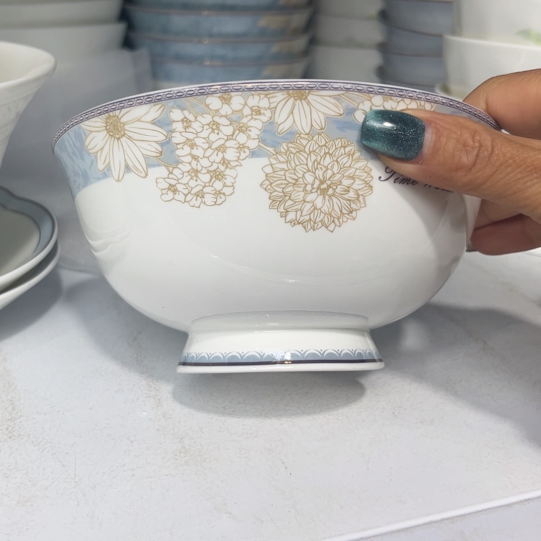 瓷片时光六寸面碗四个微瑕